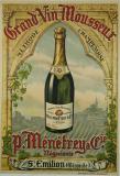  Affiche Ancienne Originale Grand vin mousseux P. Menetrey & cie Saint Emilion - 143316852516.jpg