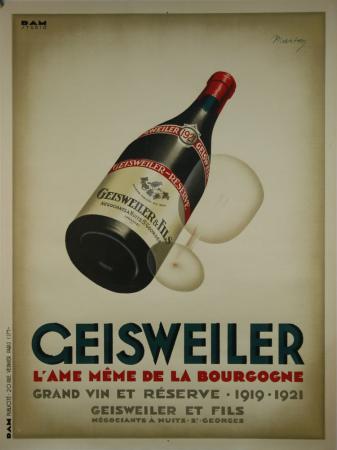  Affiche Ancienne Originale Geisweiler, l'âme même de la Bourgogne Par Marton - 1433154688911.jpg