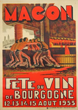  Affiche Ancienne Originale Macon, fete du vin en Bourgogne 1933 Par A. Roberjot - 14331552891934.jpg