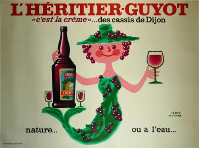  Affiche Ancienne Originale Creme de Cassis L'Héritier-Guyot Par Hervé Morvan - 1433156406885.jpg