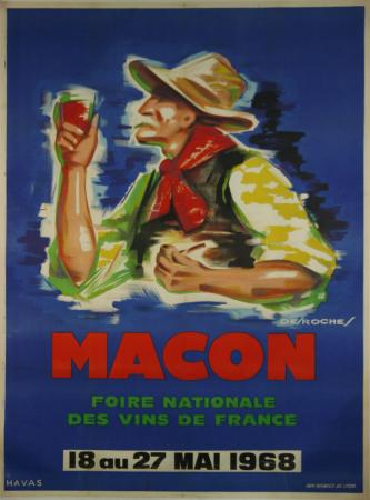  Affiche Ancienne Originale Mâcon, Foire Nationale des Vins de France Par Desroches - 1433156428752.jpg