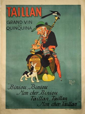  Affiche Ancienne Originale Taillan, grand Vin au Quinquina Par Mich - 14331688971703.jpg