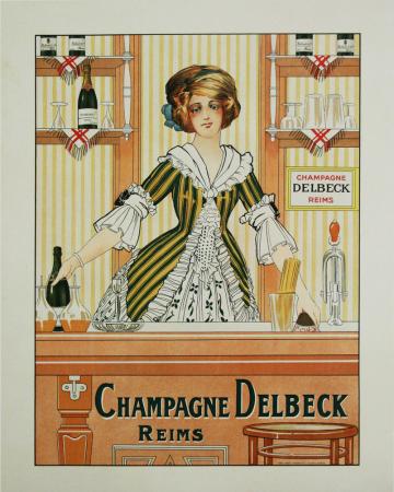  Affiche Ancienne Originale Champagne Delbeck, Reims Par Anonyme - 14331725021004.jpg