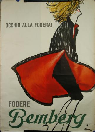  Affiche Ancienne Originale Bemberg Occhio alla fodera Par René Gruau - 12574366771415.jpg