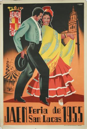  Affiche Ancienne Originale Jaen, feria de San Lucas 1955 Par Marcos D. - 1448556892761.jpg