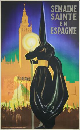  Affiche Ancienne Originale Semaine Sainte en Espagne Par Morell - 14485569651294.jpg