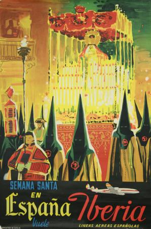  Affiche Ancienne Originale Iberia, Semana Santa en España Par Anonyme - 14485571791241.jpg