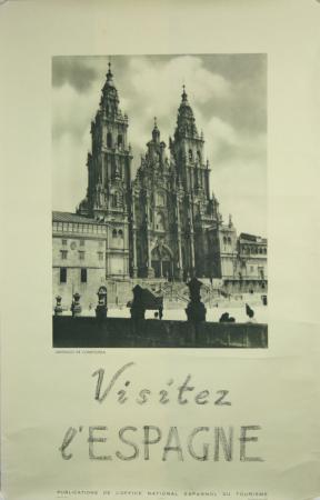  Affiche Ancienne Originale Visitez l'Espagne,Santiago de Compostela Par Photo: anonyme - 14485573501365.jpg