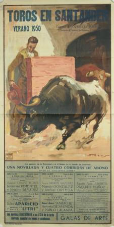  Affiche Ancienne Originale Toros en Santander, Verano 1950 Par Reus J. - 144855737060.jpg