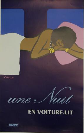  Affiche Ancienne Originale Une Nuit en voiture-lit - SNCF Par Bernard Villemot - 1433774675348.jpg