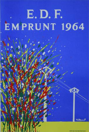  Affiche Ancienne Originale EDF - Emprunt 1964 Par Bernard Villemot - 14337788251110.jpg