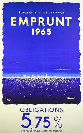  Affiche Ancienne Originale Emprunt 1965 - Electricité de France Par Bernard Villemot et Tauzin - 14337790121517.jpg