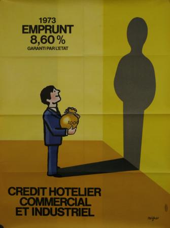  Affiche Ancienne Originale Crédit hotelier commercial industriel 1973 Par Savignac - 1294758075733.jpg