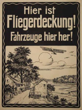  Affiche Ancienne Originale Hier ist Fliegerdeckung ! Fahzeuge hier her ! Par Fr Dohl - 12391772361413.jpg