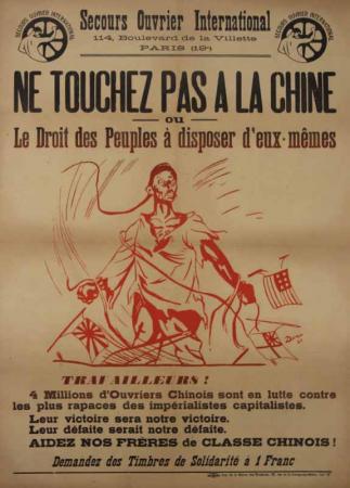  Affiche Ancienne Originale Ne touchez pas à la Chine, Secours Ouvrier Intern Par Deru - 1349688696547.jpg