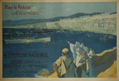  Affiche Ancienne Originale Pour le retour - Crédit Foncier d'Algérie et Tun Par R.P. - 1349688864609.jpg