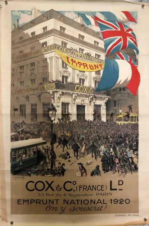  Affiche Ancienne Originale Cox & Co France Ld Par A. Galland - 1349688955532.jpg