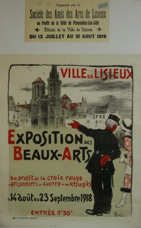  Affiche Ancienne Originale Ville de Lisieux, Exposition des Beaux-Arts Par Grun - 1349689153229.jpg