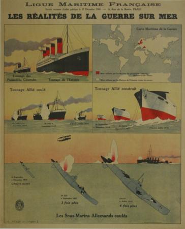  Affiche Ancienne Originale Les réalités de la guerre sur mer Par C. Haffner - 13496892471905.jpg