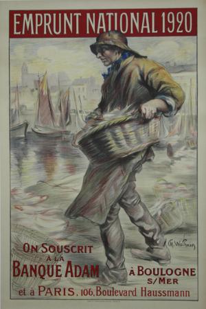  Affiche Ancienne Originale Emprunt National 1920, Banque Adam Par Ch. Walhain - 13496894501806.jpg