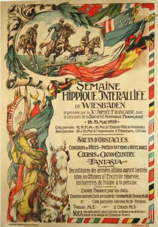  Affiche Ancienne Originale Semaine hippique interalliée de Wiesbaden Par Veysseyre, P. - 16011168991835.jpg