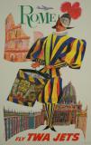  Affiche Ancienne Originale Fly TWA jets, Rome - 14343618711077.jpg