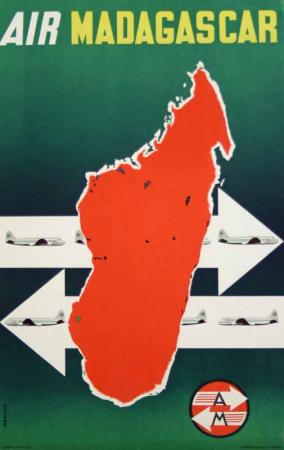  Affiche Ancienne Originale Air Madagascar Par Renluc - 14343586731832.jpg