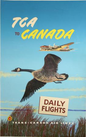  Affiche Ancienne Originale TCA to Canada Par Barwick - 14343617951539.jpg