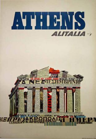  Affiche Ancienne Originale Athens Alitalia Par Ano - 15683031491437.jpg