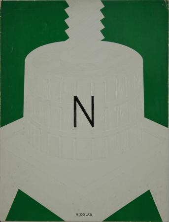  Affiche Ancienne Originale 38. Pressoir en relief sur fond vert vif Par  - 12898268971101.jpg