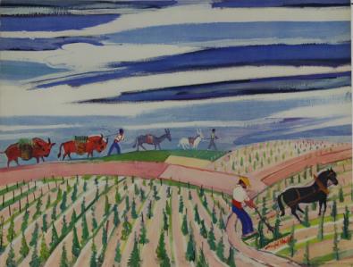  Affiche Ancienne Originale 46. Vigne, cheval labourant... Par Joseph Hecht - 12898270741513.jpg