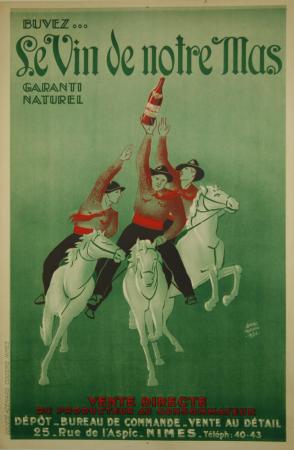  Affiche Ancienne Originale Buvez... Le vin de notre Mas, garanti naturel Par André Mornas - 1433500567972.jpg