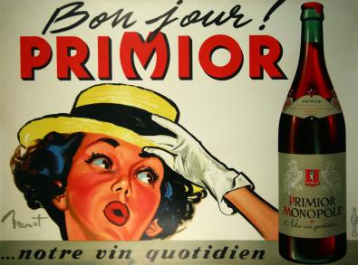  Affiche Ancienne Originale Bon jour ! Primior … notre vin quotidien Par Brenot - 14335133941467.jpg