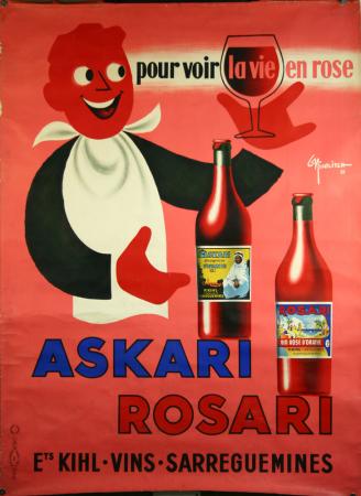  Affiche Ancienne Originale Askari Rosari, pour voir la vie en rose Par Nicolitch - 14335137581110.jpg