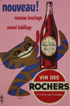  Affiche Ancienne Originale Vin des Rochers, le velours de l'estomac Par Vernier - 14335147191529.jpg