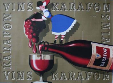  Affiche Ancienne Originale Vin Karafon, le soleil a passé ses vacances ... Par Gabor - 1433516231737.jpg