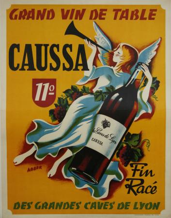  Affiche Ancienne Originale Grand vin de table Caussa Par A. Ober - 14335802781647.jpg