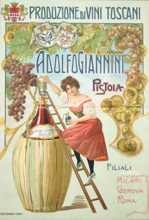  Affiche Ancienne Originale Adolfogiannini Pistoia, Produzione di Vini Toscani Par Anonyme - 14335828821888.jpg