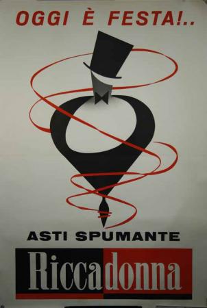  Affiche Ancienne Originale Oggi è festa ! - Asti spumante Ricca Donna Par Testa - 1433583095815.jpg