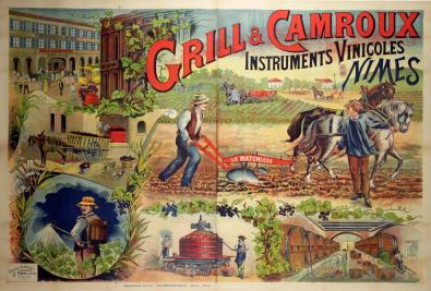  Affiche Ancienne Originale Grill & Camroux, Instruments vinicoles Nîmes Par A. Peinchina - 14335948261218.jpg