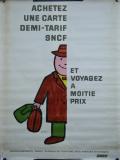  Affiche Ancienne Originale Achetez une carte demi-tarif SNCF - 12947564951926.jpg