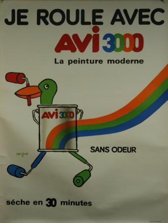  Affiche Ancienne Originale Je roule avec AVI3000 Par Savignac - 12947551151951.jpg